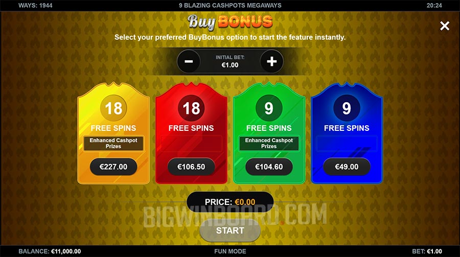 9 Blazing Cashpots Megaways slot